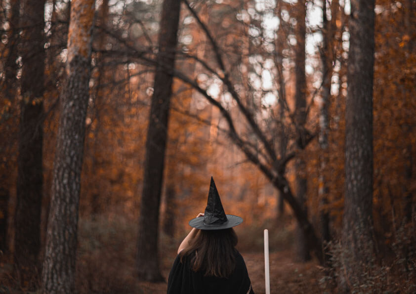 imagen de una bruja en el bosque